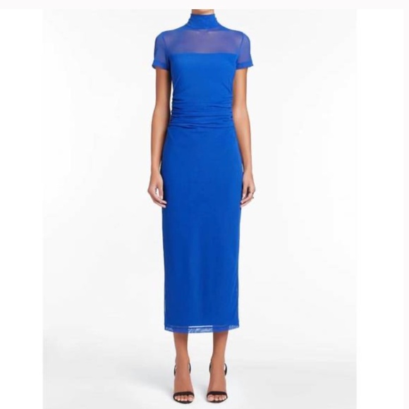 Amanda Uprichard Blue Midi Dress - Picture 1 of 11